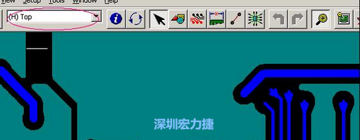 如果圖形像下圖一樣無(wú)法顯示鉆孔，只須圖（186）將紅色圈住的活動(dòng)層改為當(dāng)前顯示層即可。